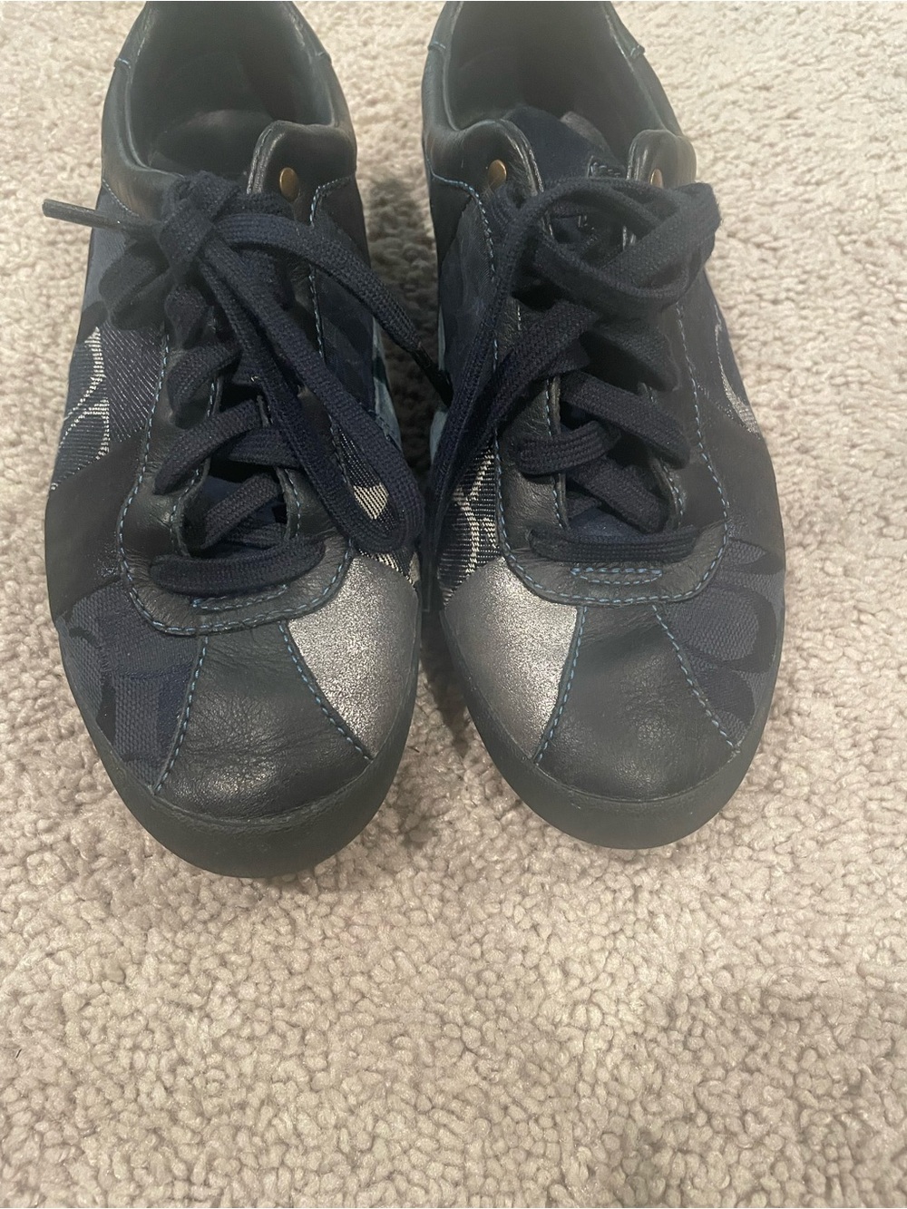 COACH "Pam" Patchwork Signature C Sneakers (Style A1118).